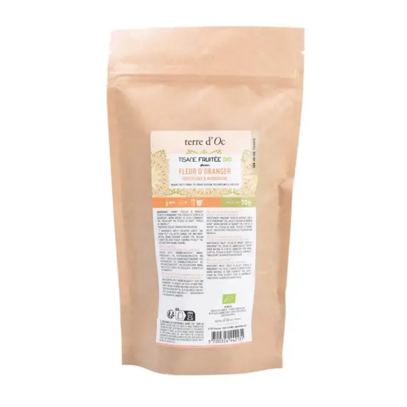 Fleur d'oranger passiflore, mandarine - recharge tisane fruitee bio*terre d'Oc Best