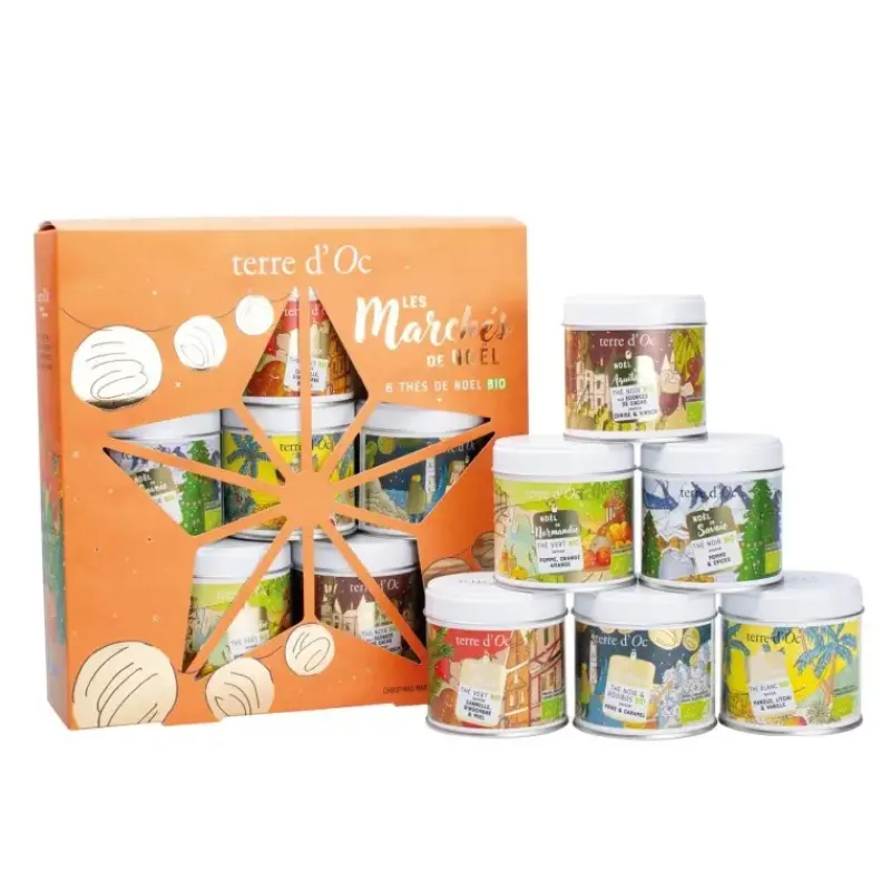 Les marches de Noel en France - coffret 6 thes bio*terre d'Oc Outlet