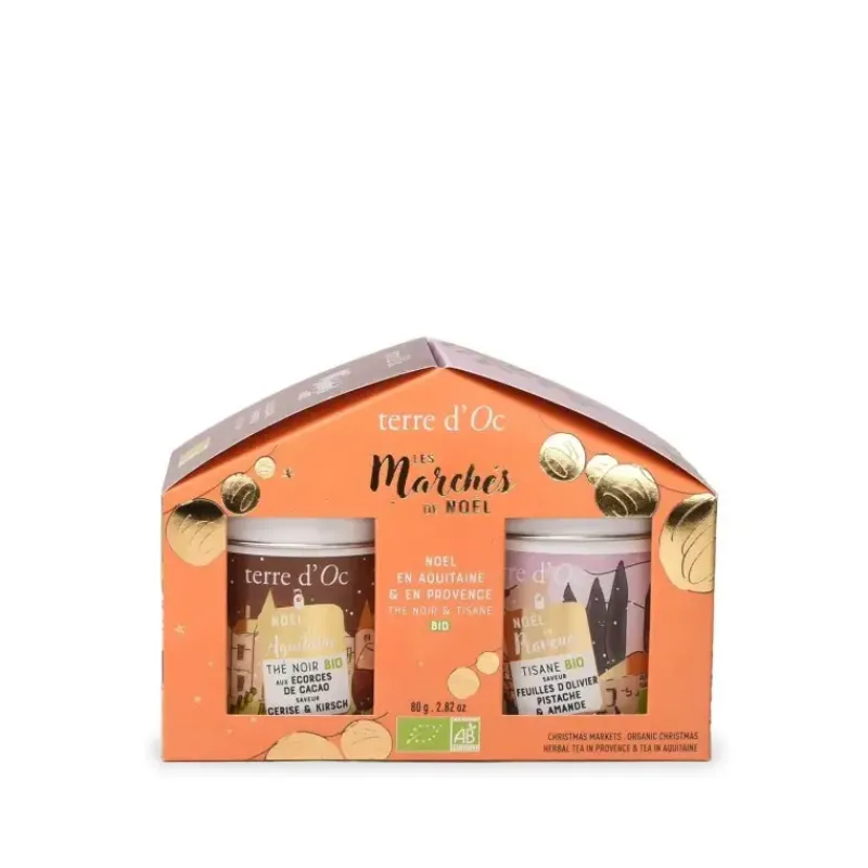Noel en Provence et en Aquitaine - duo de the noir et tisane bio*terre d'Oc Discount